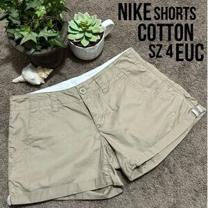 Nike Shorts-Sz 4-Cotton-Tan-EUC
